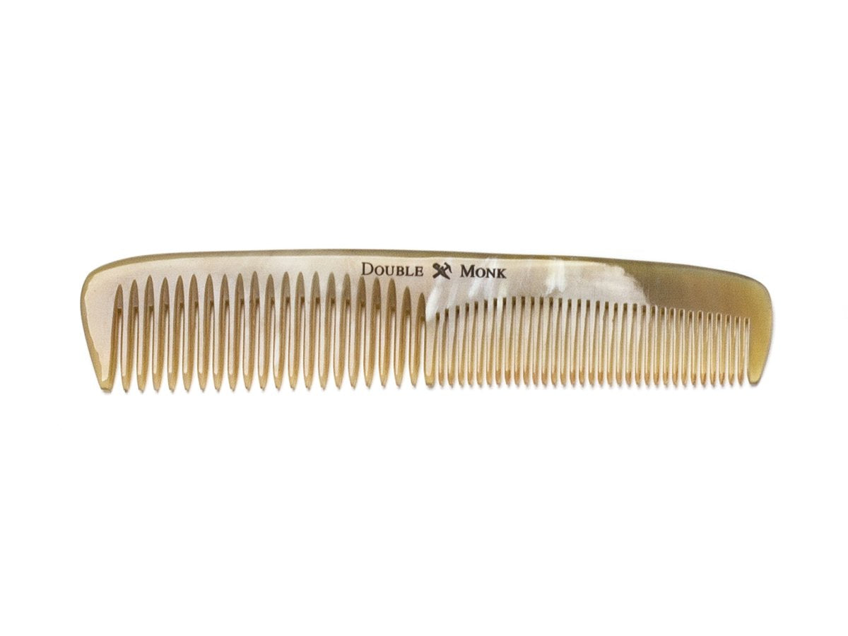 Abbeyhorn horn hair comb with lighter brown variations