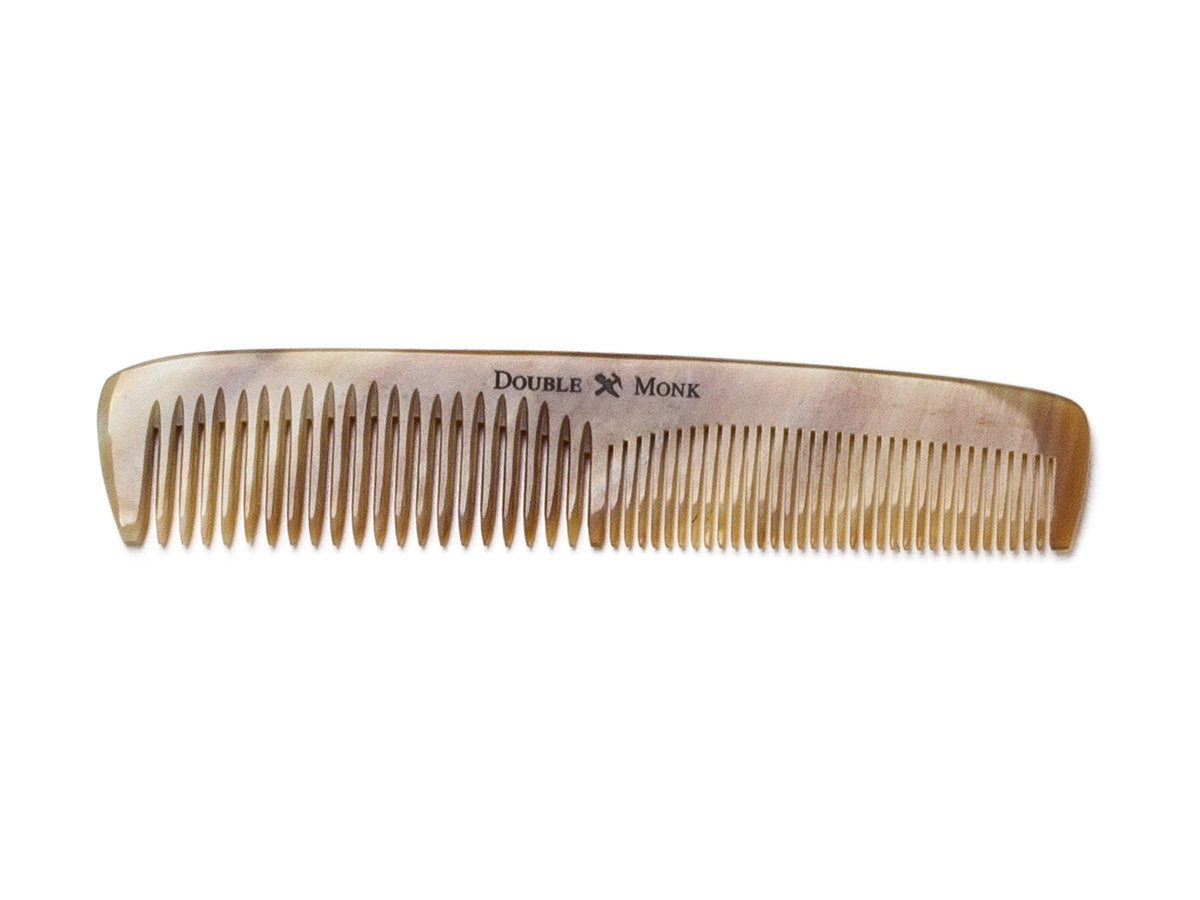 Abbeyhorn horn hair comb with brown variations