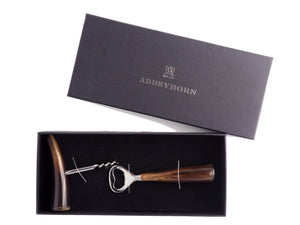 Abbeyhorn oxhorn handle corkscrew and bottle opener in box
