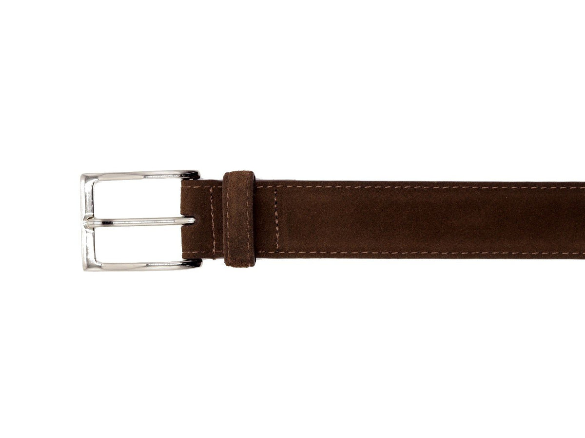 Alden brown suede belt nickel buckle