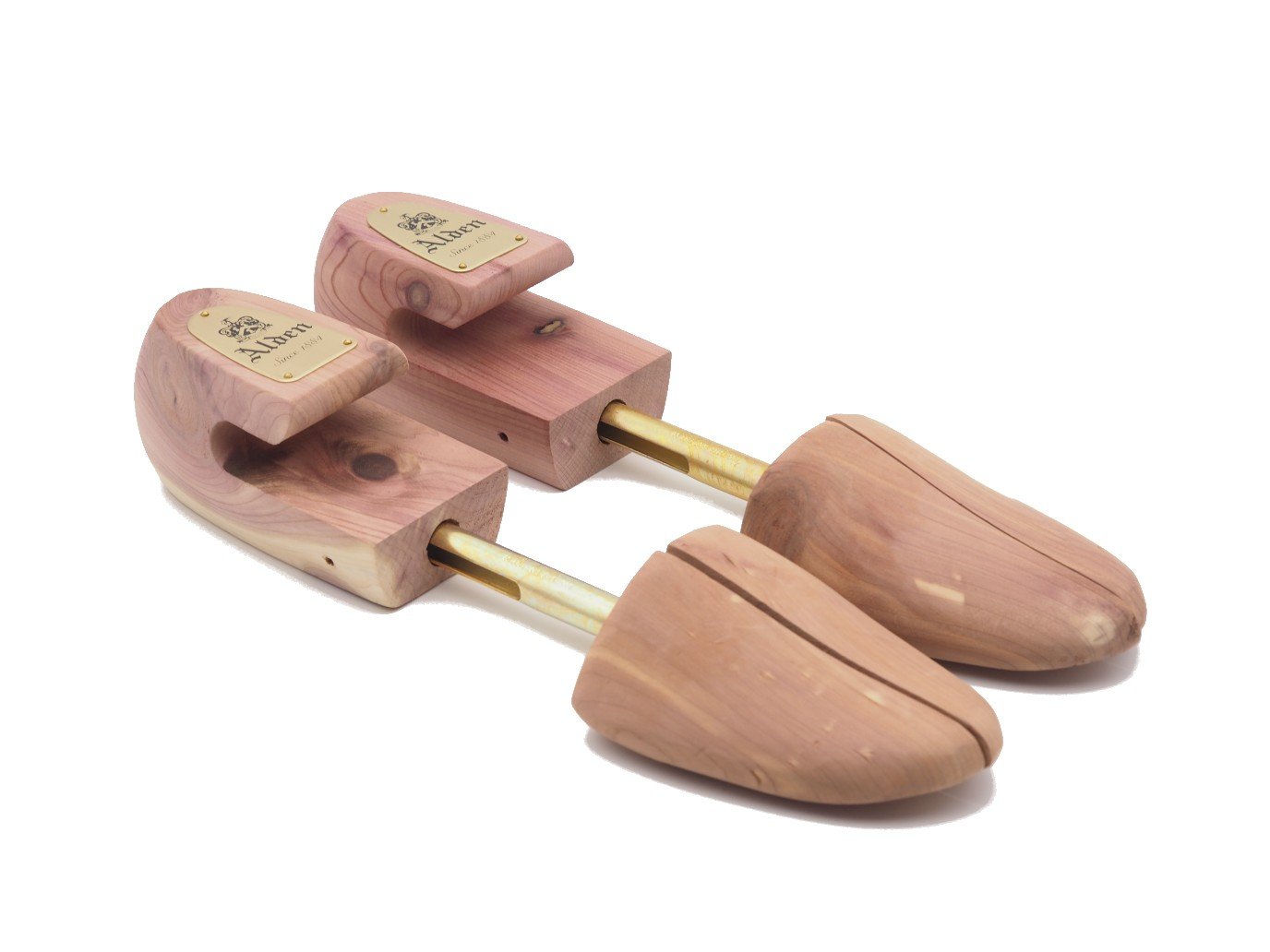Front angle view of Alden cedar shoe trees