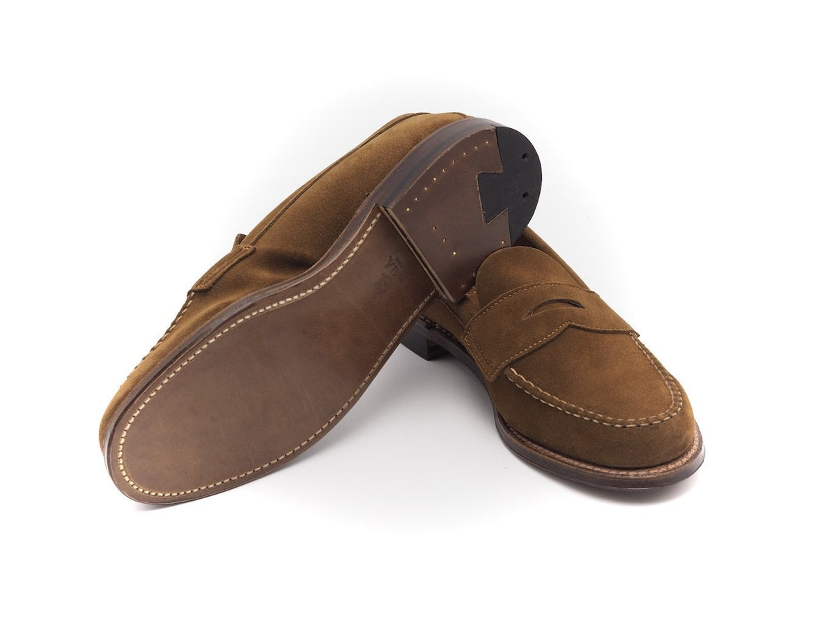 Unlined Handsewn Penny Loafer Snuff Suede