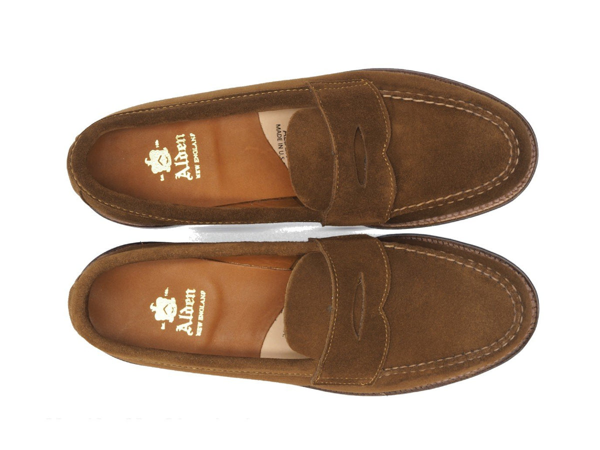 Unlined Handsewn Penny Loafer Snuff Suede