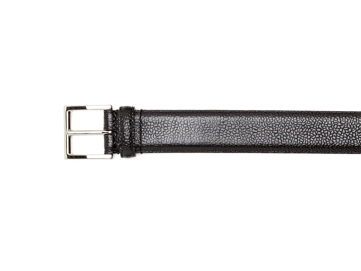 Crockett & Jones black scotch grain calf belt nickel buckle