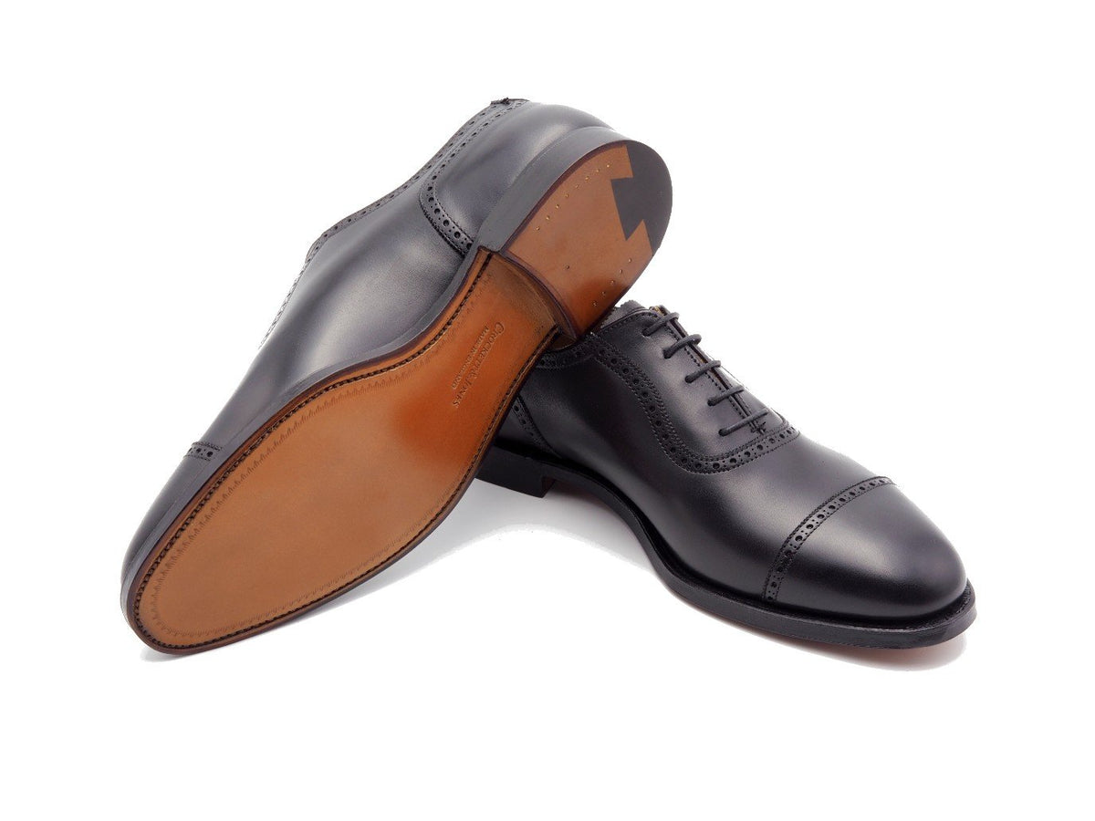 Leather sole of Crockett & Jones Macquarie 2 adelaide brogue oxford shoes in black calf