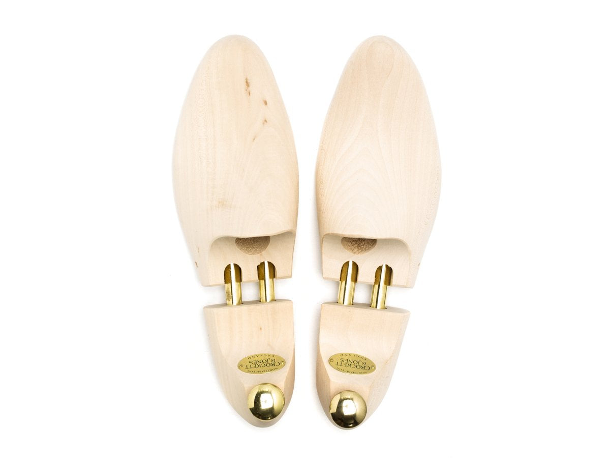 Top view of Crockett & Jones limewood shoe trees