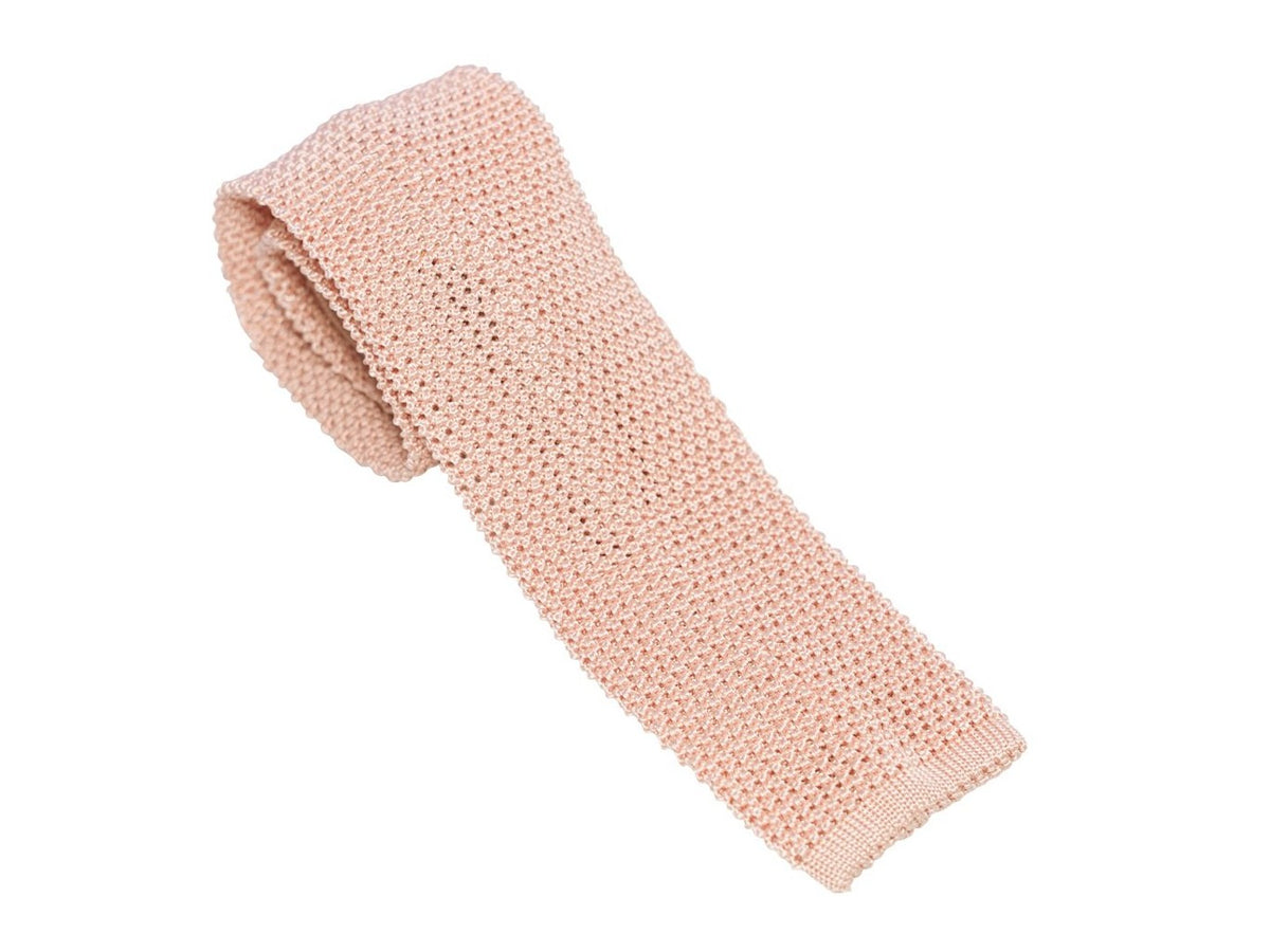 Silk Knit Tie Champagne Pink
