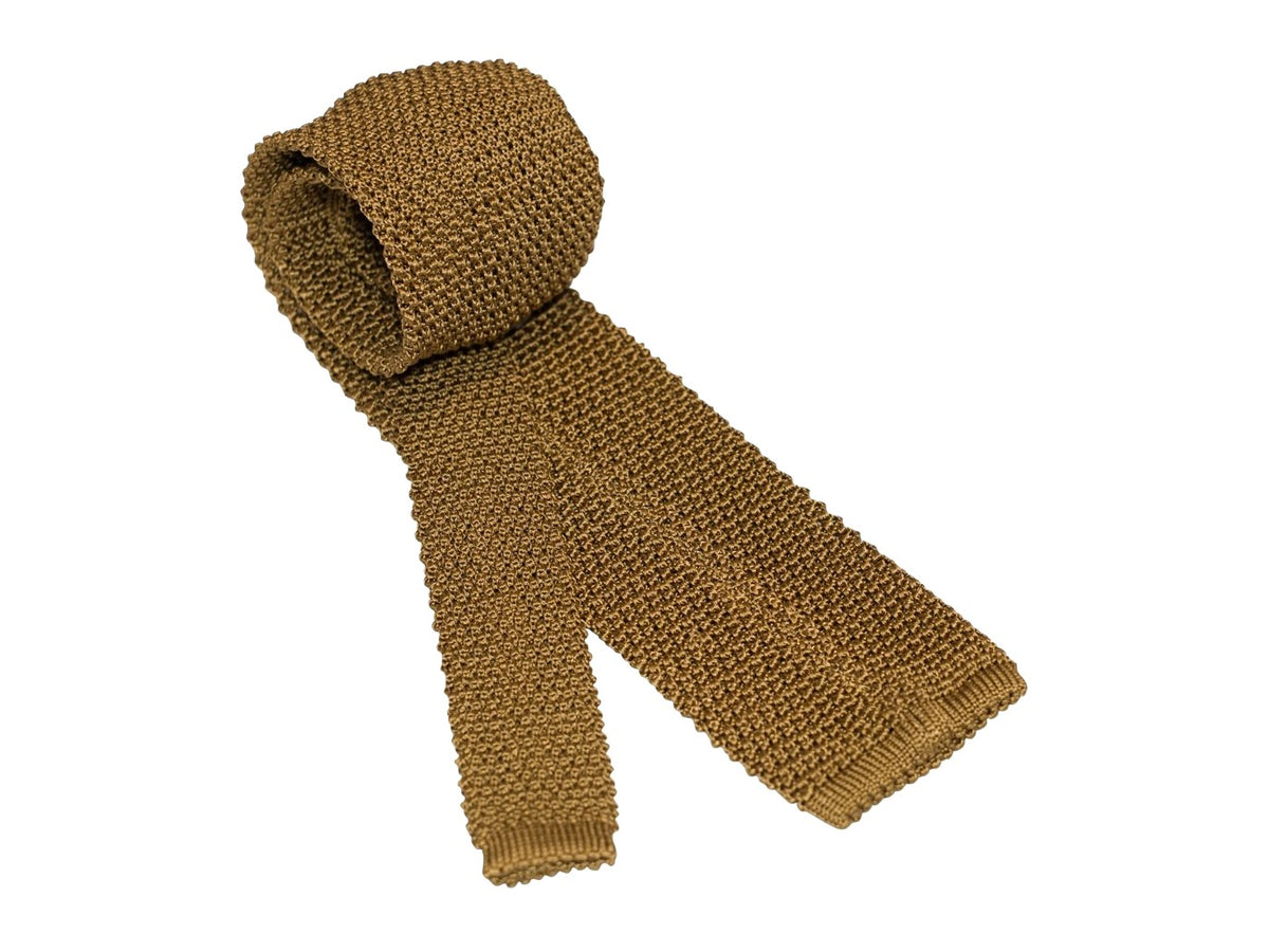 Silk Knit Tie Tobacco