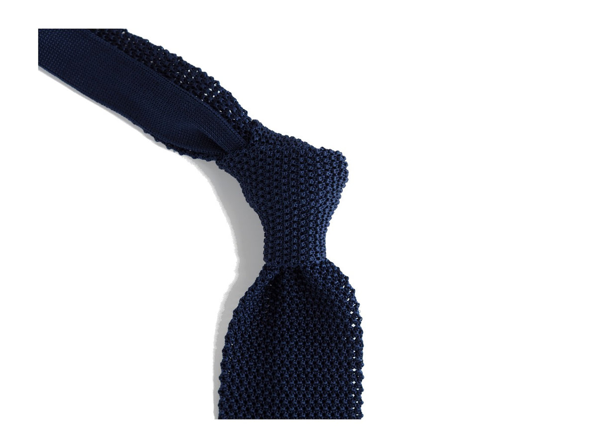 Silk Knit Tie Navy