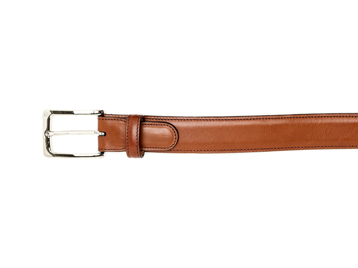 Edward Green chestnut antique belt nickel buckle