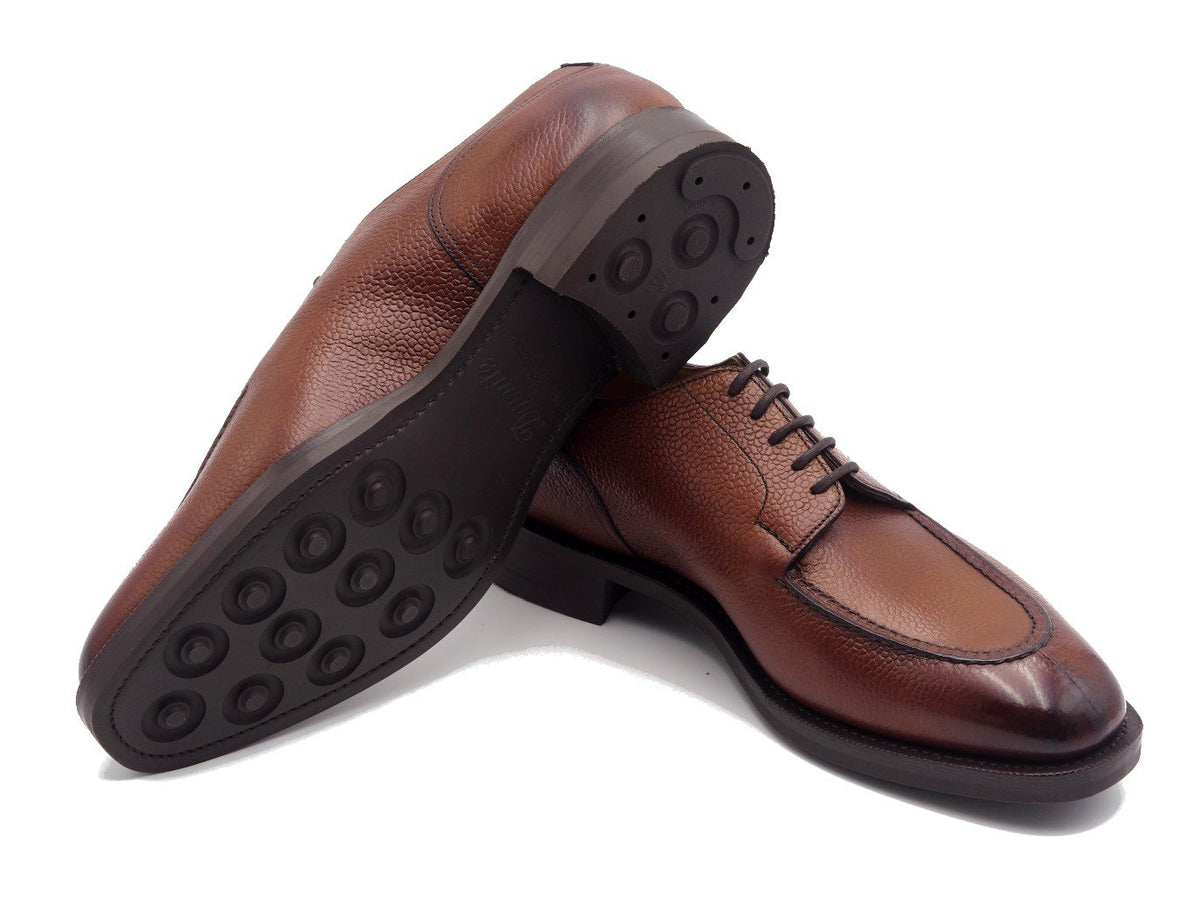Dainite rubber sole of Edward Green Dover split toe derby shoes in rosewood country calf