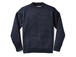 Filson Crew Neck Guide Sweater in dark navy wool