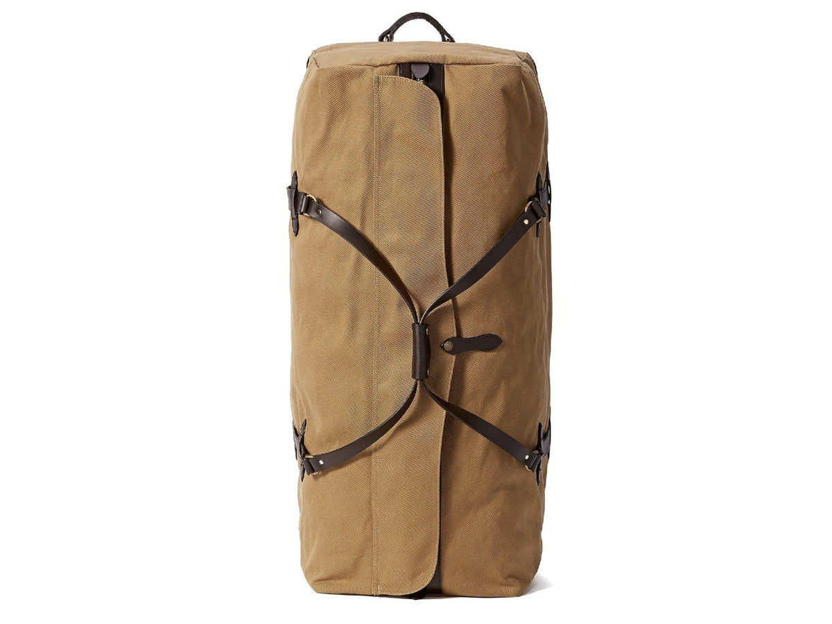Top view of Filson Extra Large Rolling Duffle bag in tan
