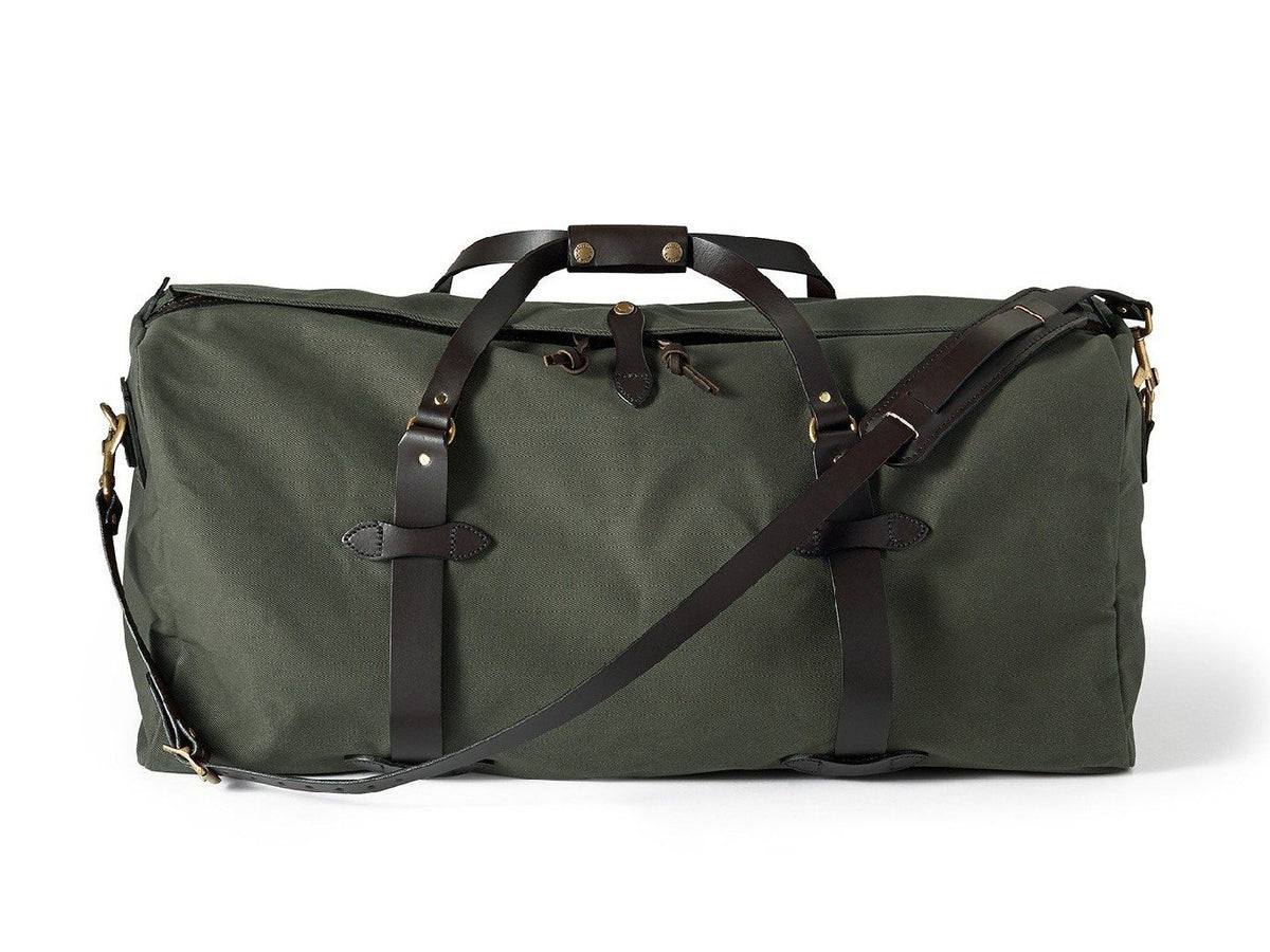 Front view of Filson Large Duffle bag in otter green