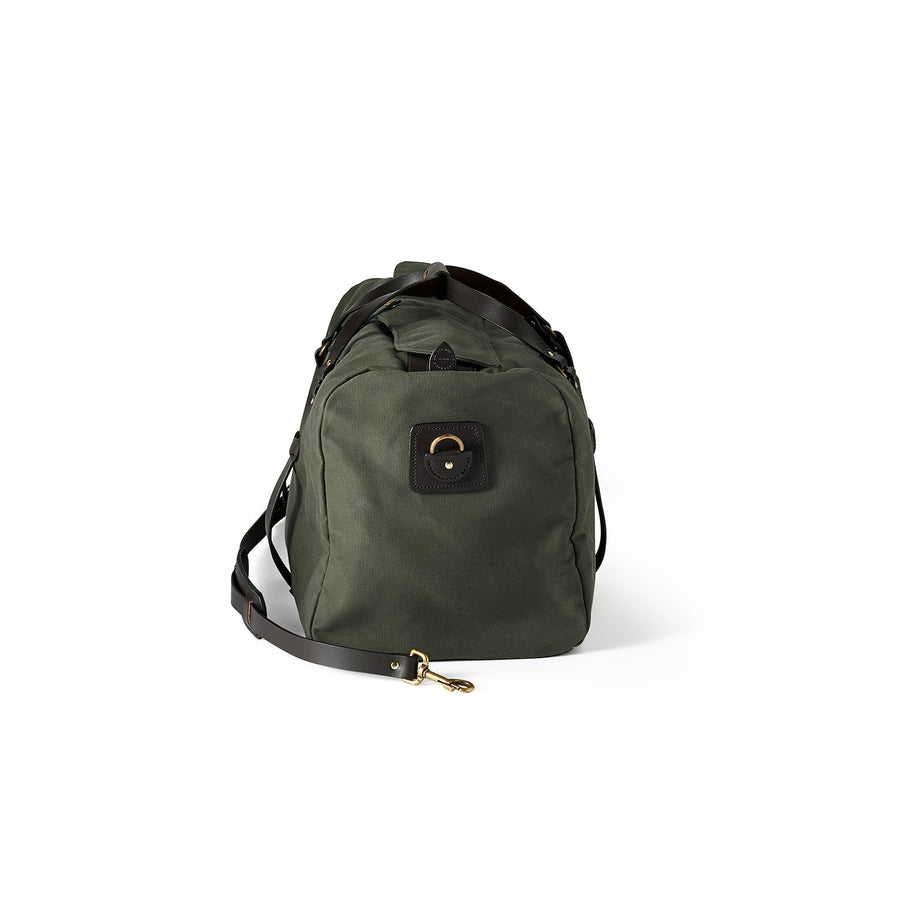Side view of Filson Large Duffle bag in otter green