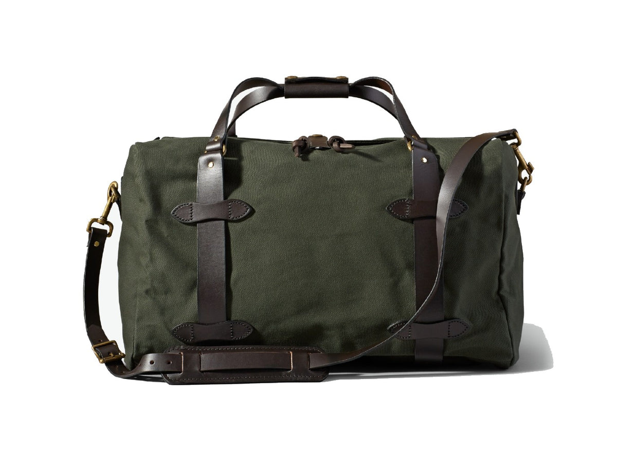 Front view of Filson Medium Duffle bag in otter green