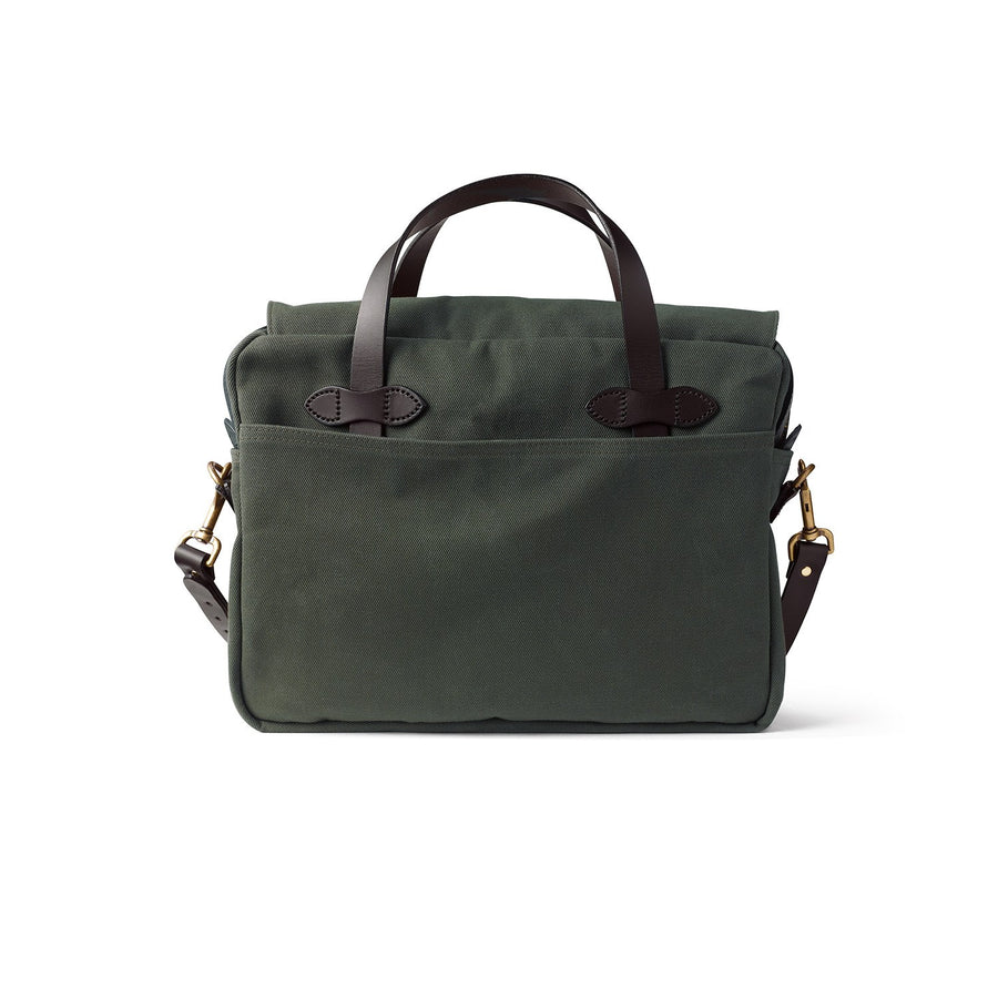 Back view of Filson Original Briefcase in otter green