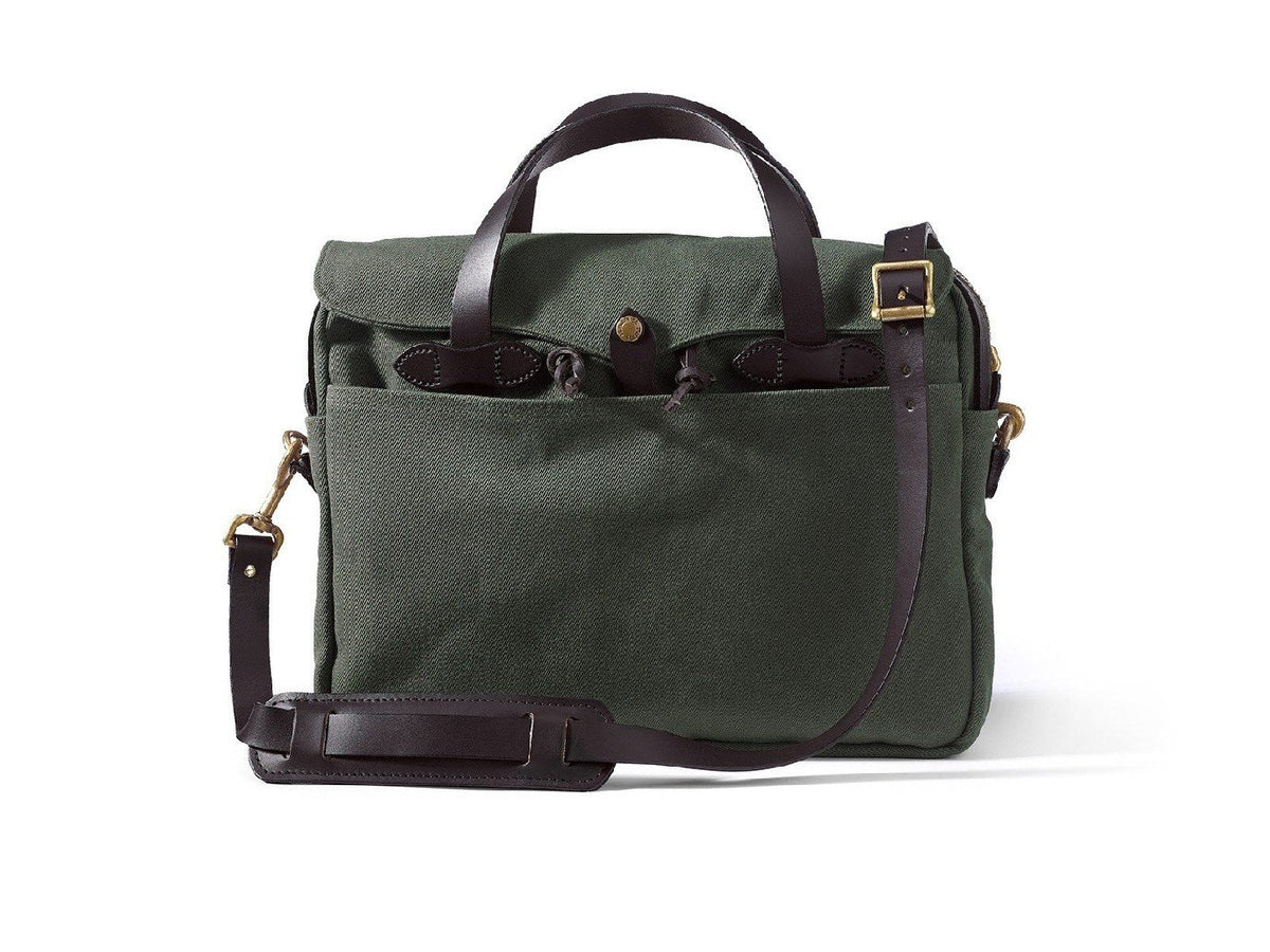 Front view of Filson Original Briefcase in otter green