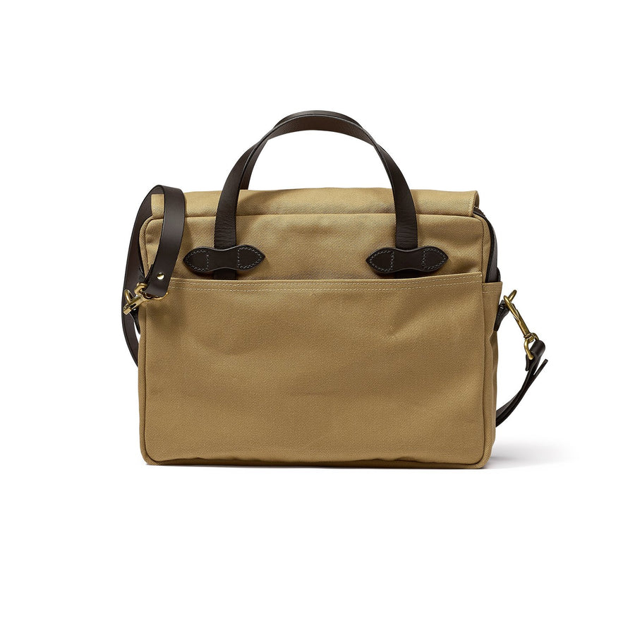 Back view of Filson Original Briefcase in tan