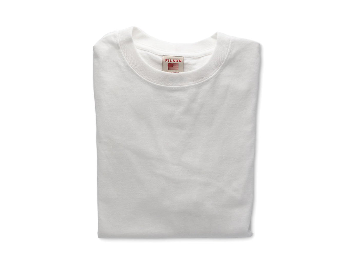 Folded Filson Pioneer T Shirt in white