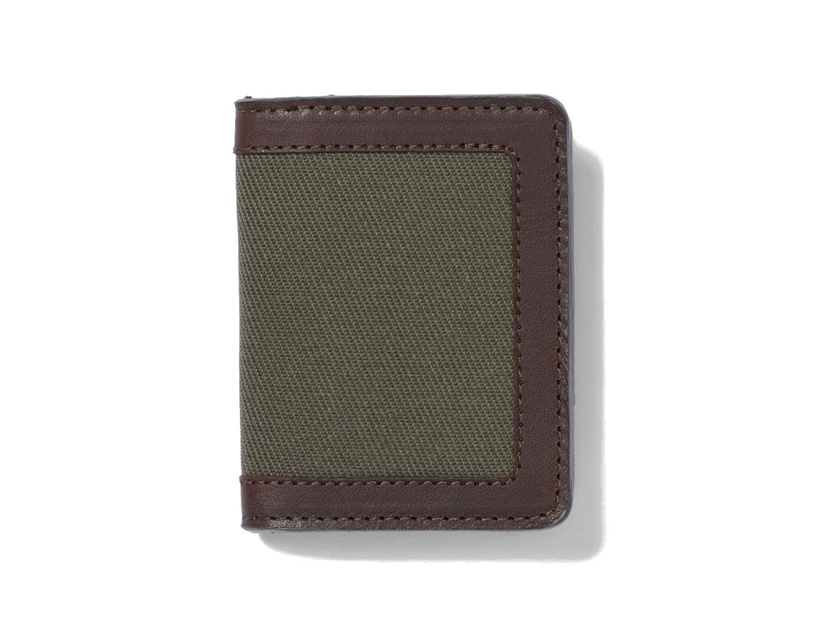Front view of Rugged Twill Outfitter Card Wallet in otter green