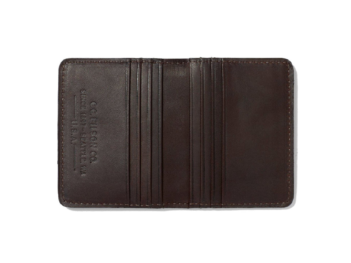 Opened view of Rugged Twill Outfitter Card Wallet in otter green