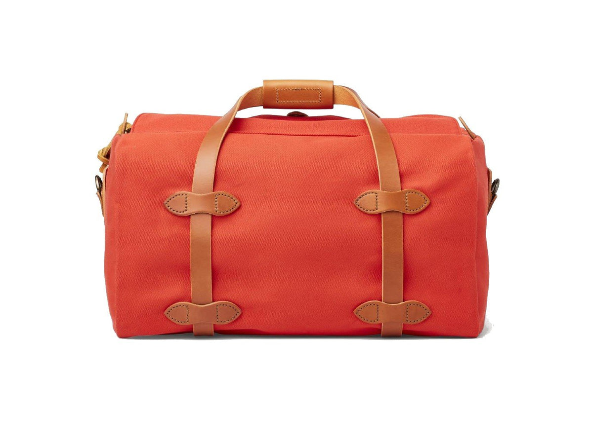 Back view of Filson Small Duffle bag in mackinaw red