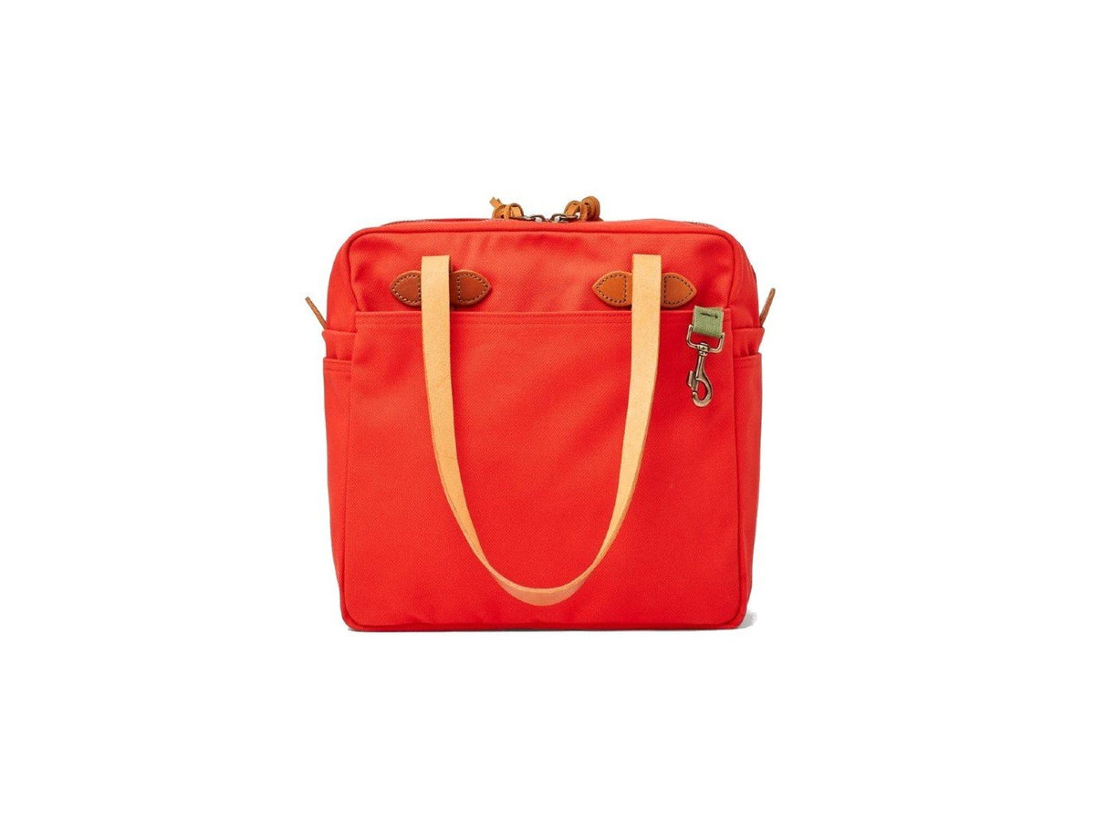Back view of Filson Tote Bag With Zipper in mackinaw red