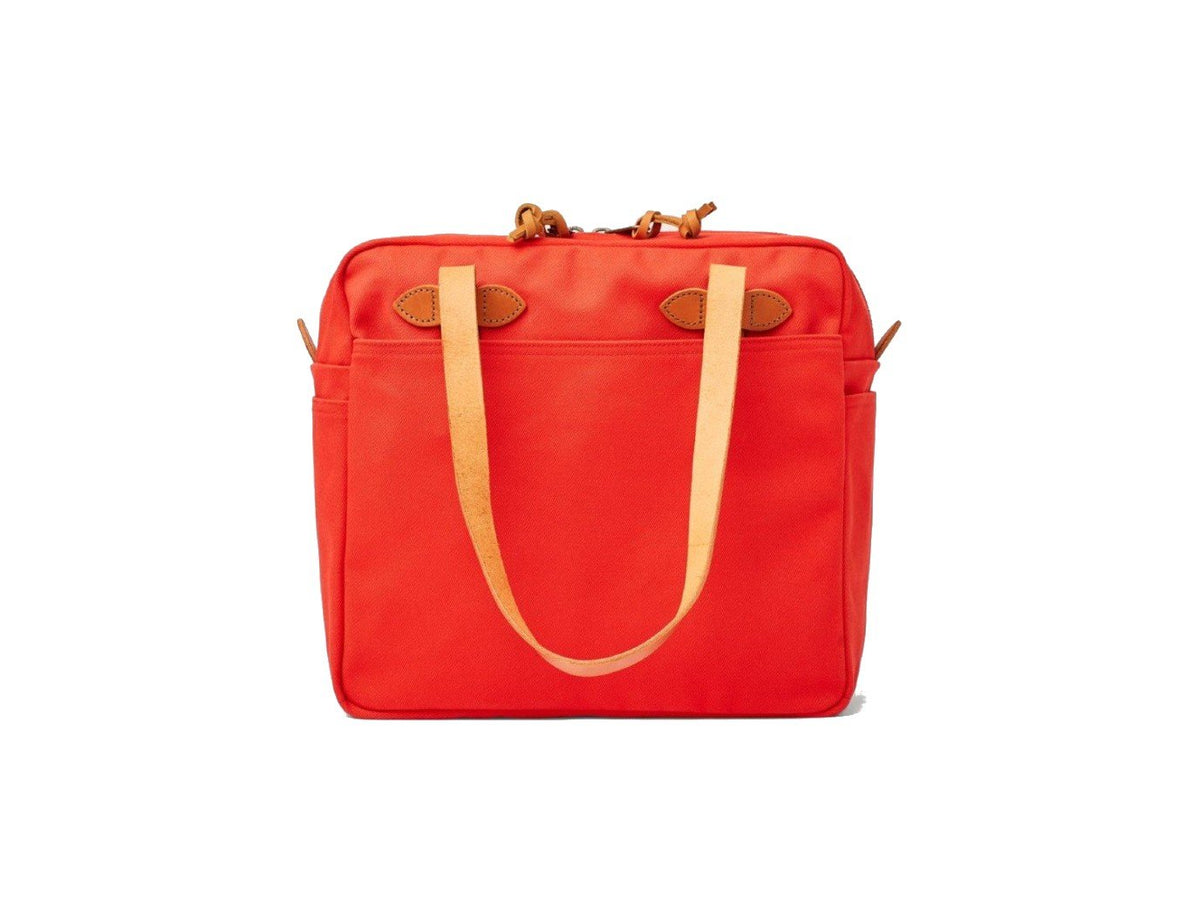 Front view of Filson Tote Bag With Zipper in mackinaw red