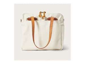 Front view of Filson Tote Bag With Zipper in natural