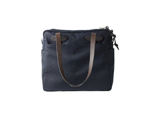 Front view of Filson Tote Bag With Zipper in navy