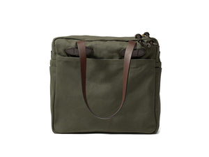 Front view of Filson Tote Bag With Zipper in otter green