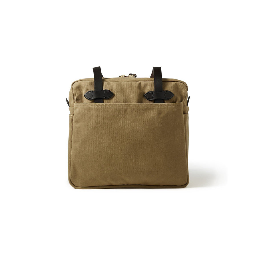 Back view of Filson Tote Bag With Zipper in tan
