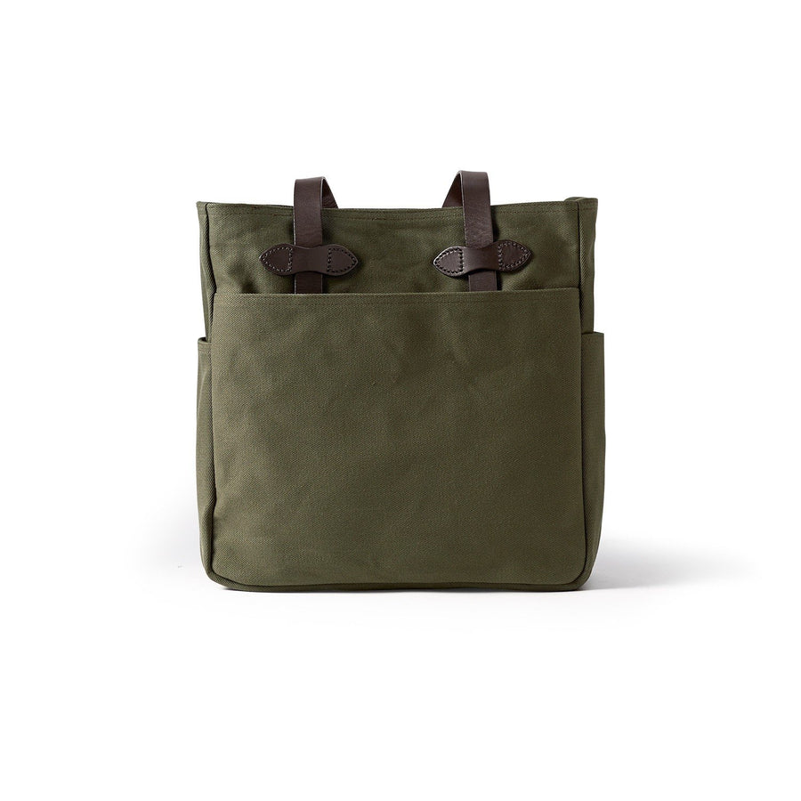 Back view of Filson Tote Bag Without Zipper in otter green