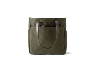 Front view of Filson Tote Bag Without Zipper in otter green