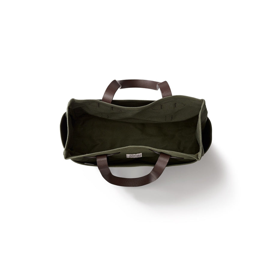 Top view of Filson Tote Bag Without Zipper in otter green