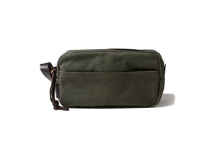 Front view of Filson Travel Kit bag in otter green