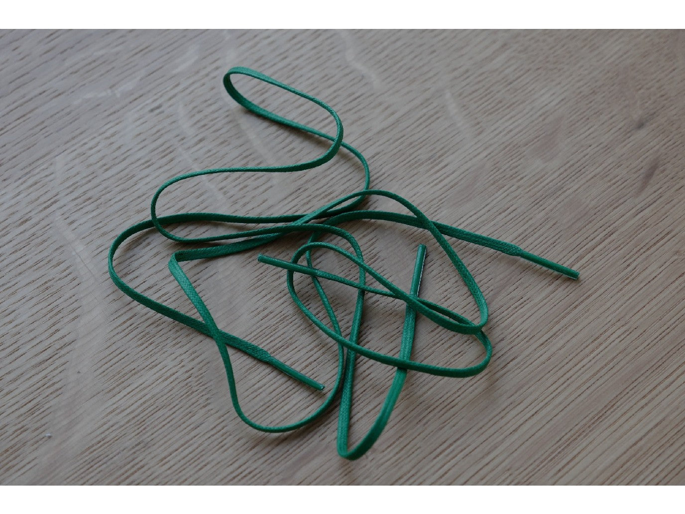 Flat Waxed Cotton Shoelaces Green