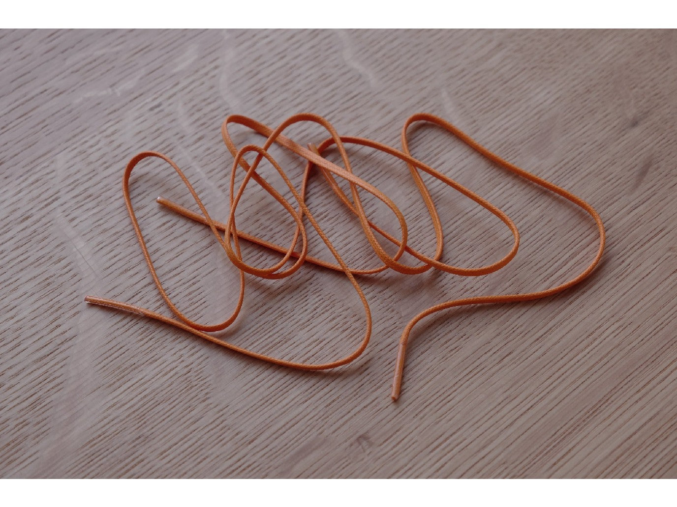 Flat Waxed Cotton Shoelaces Orange