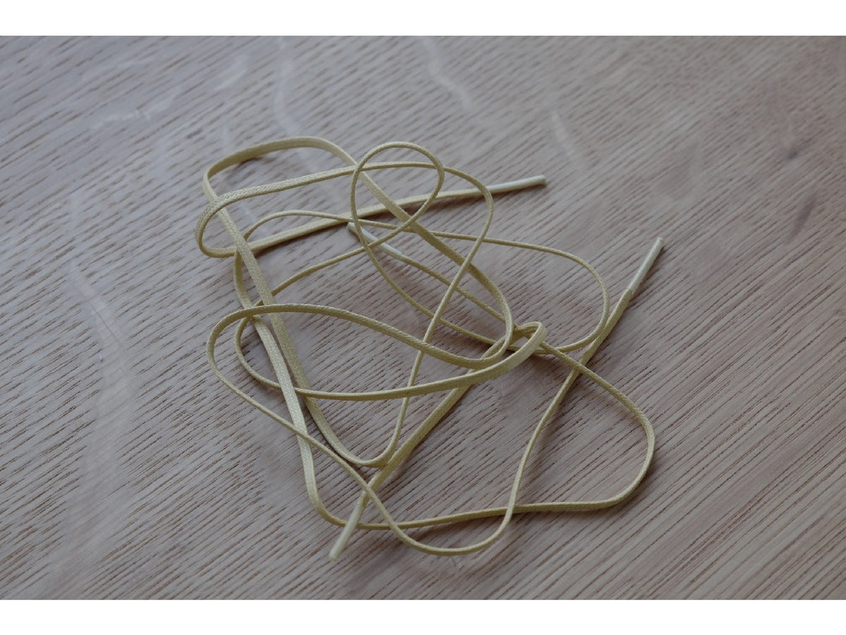 Flat Waxed Cotton Shoelaces Yellow
