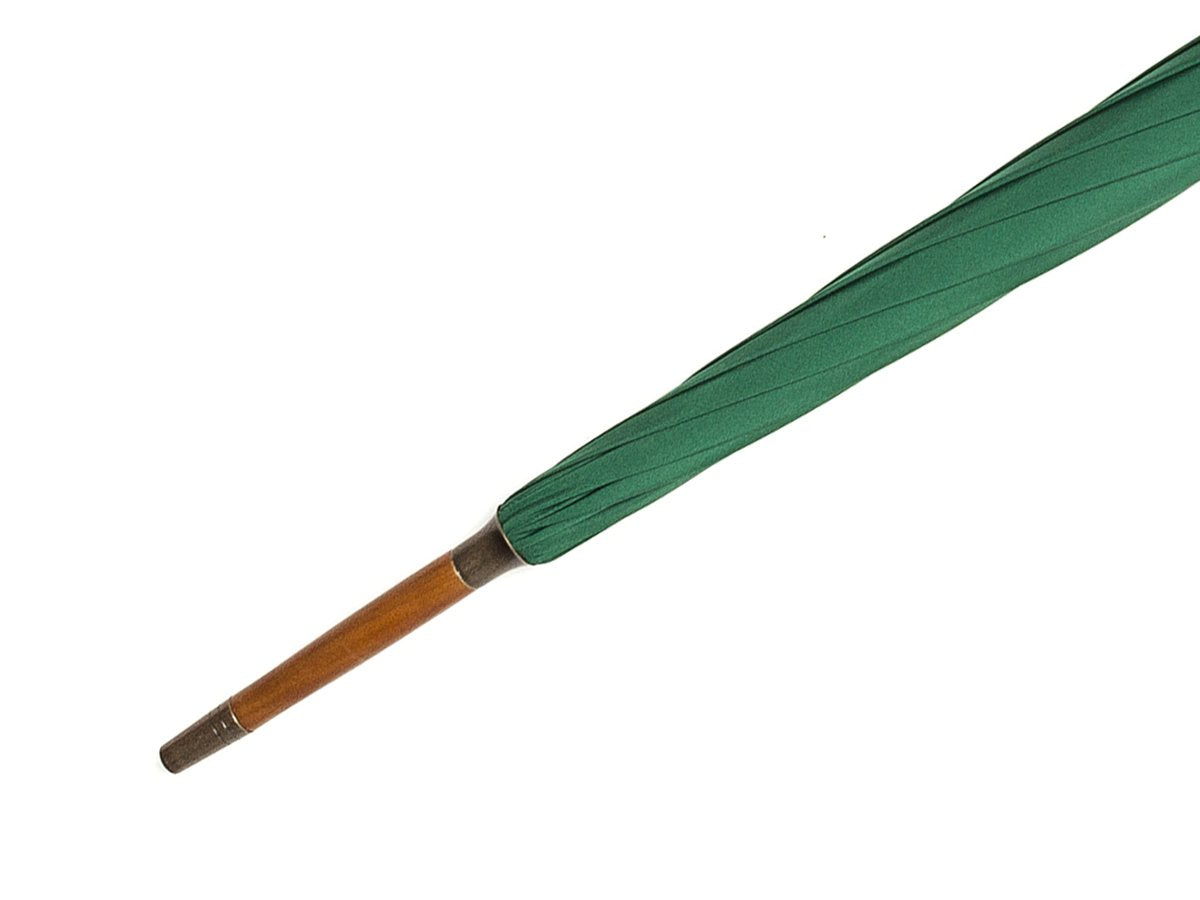 Tip end of ash handle tube Fox Umbrella with emerald canopy