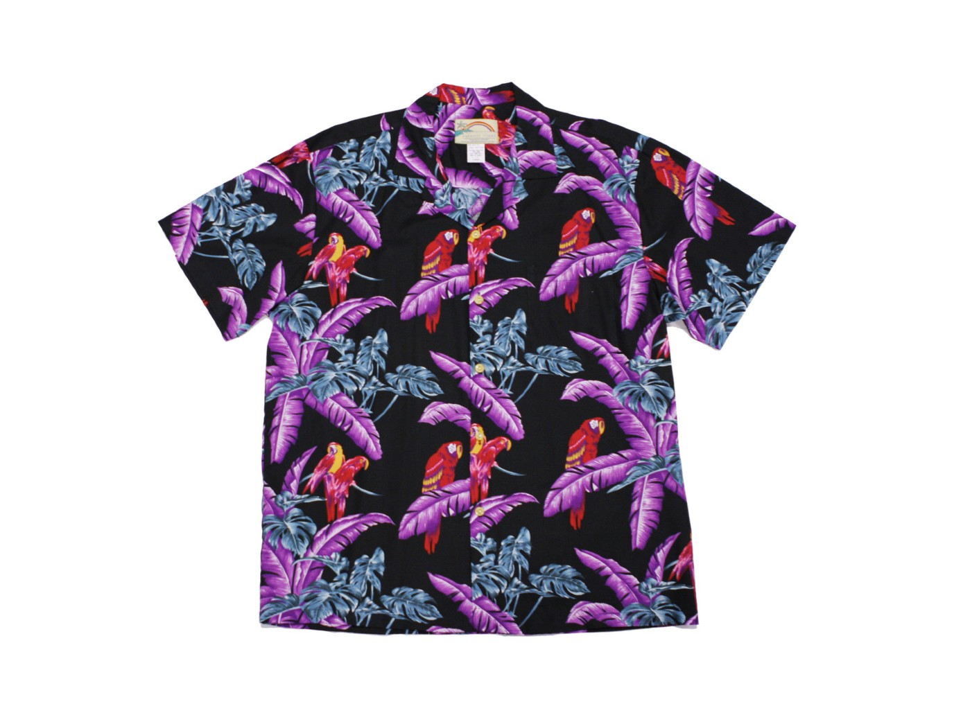 Aloha Shirt Jungle Bird Black