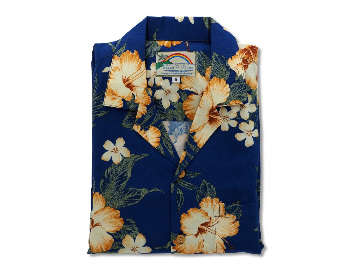 Aloha Shirt Hibiscus Garden Navy