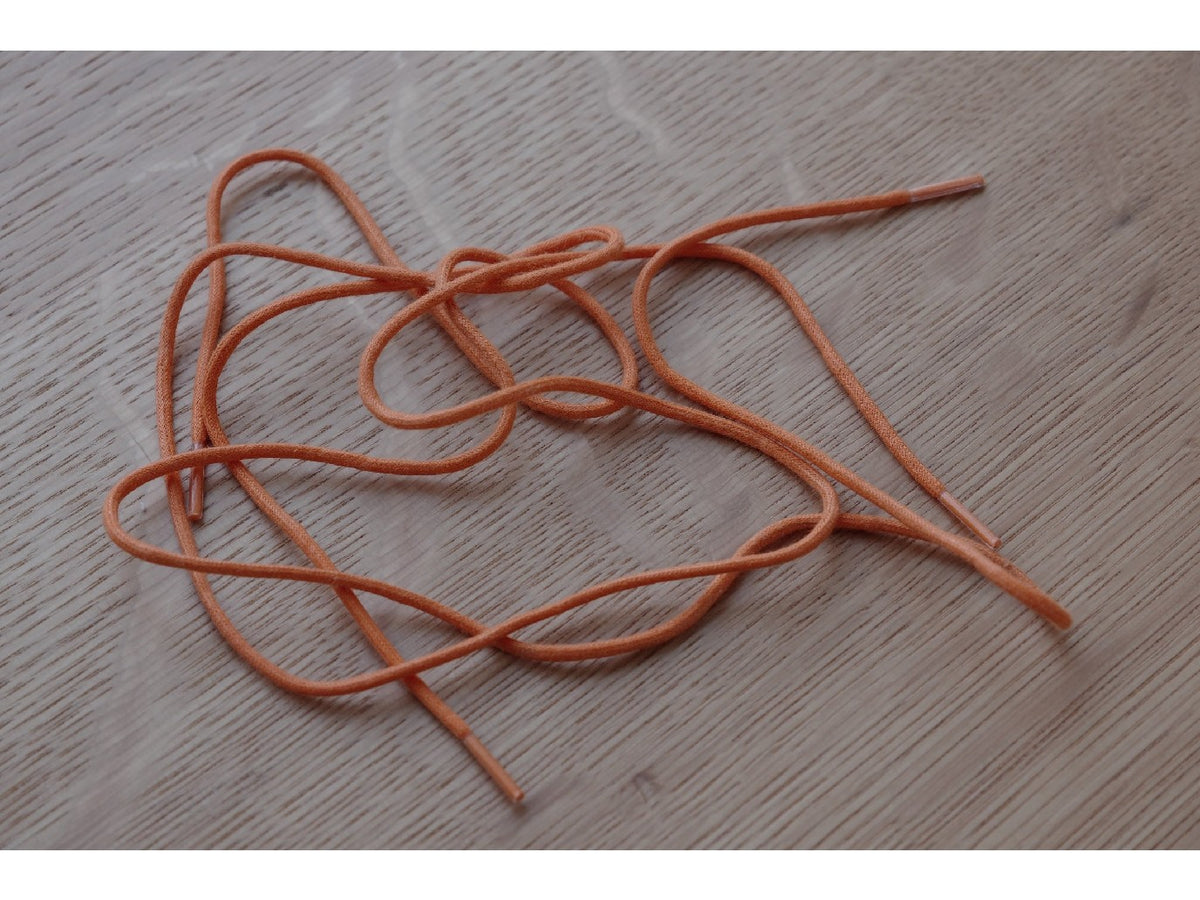 Round Waxed Cotton Shoelaces Orange