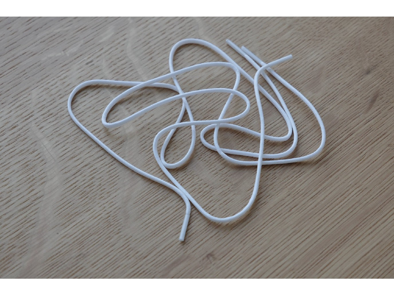 Round Waxed Cotton Shoelaces White