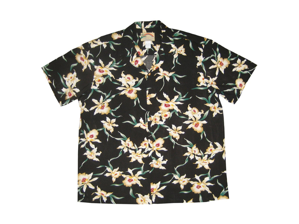 Aloha Shirt Star Orchid Black