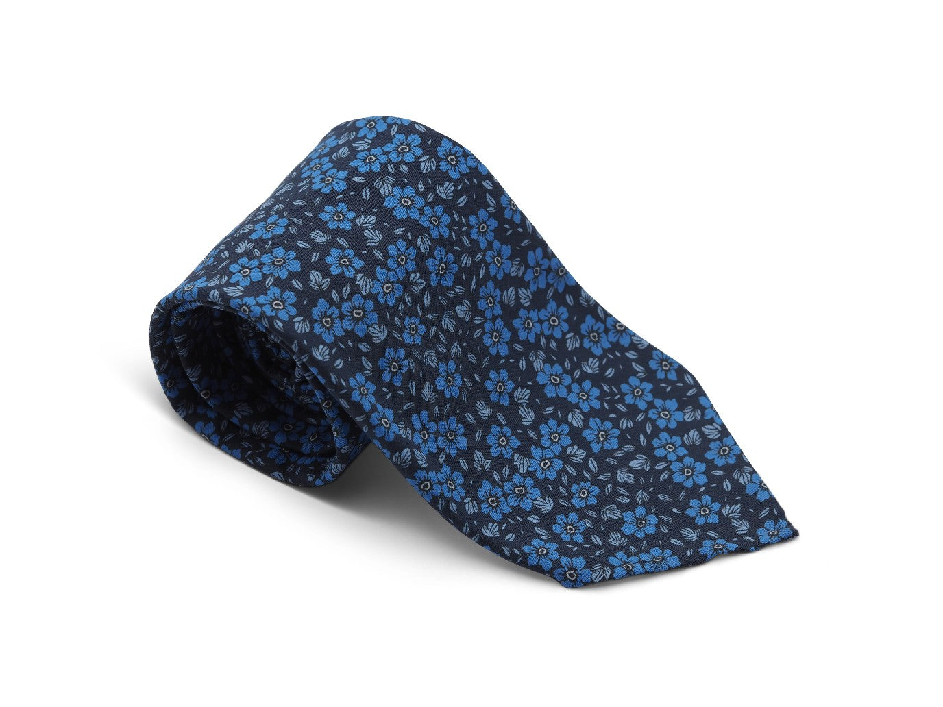 Cotton Floral Tie Blue