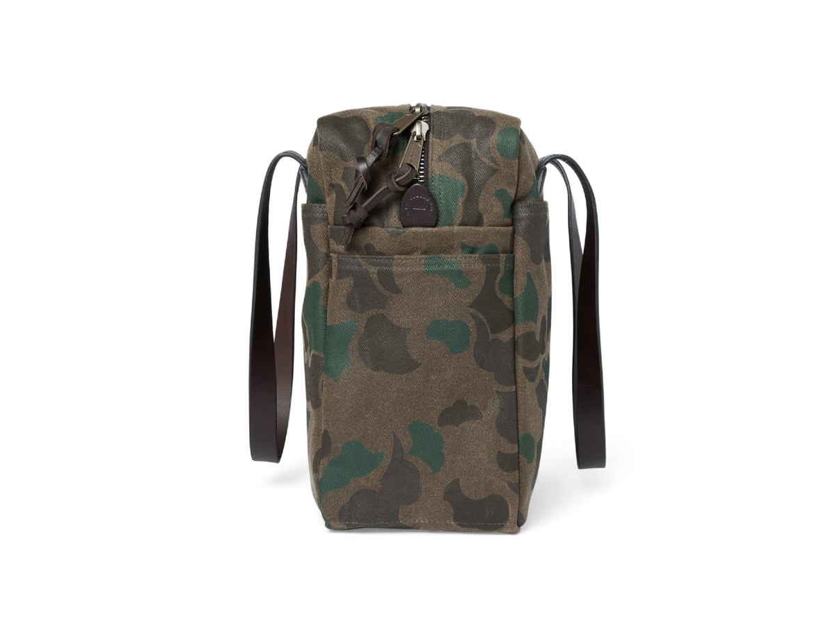 Tote Bag With Zipper Waxed Camouflage - Limited Edition