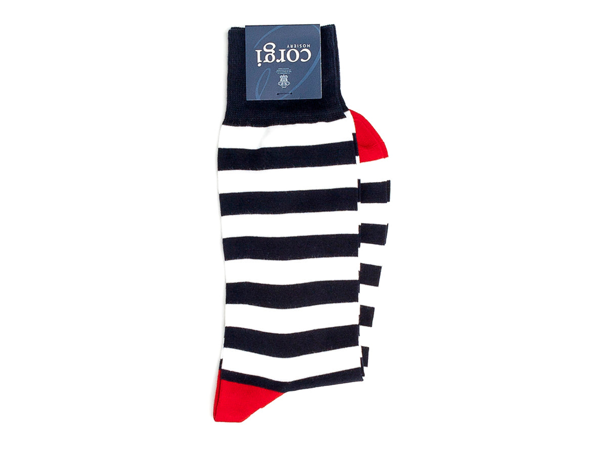Henry Stripe Socks Navy & White