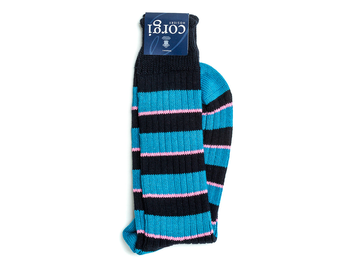 Striped Cotton Socks Blue